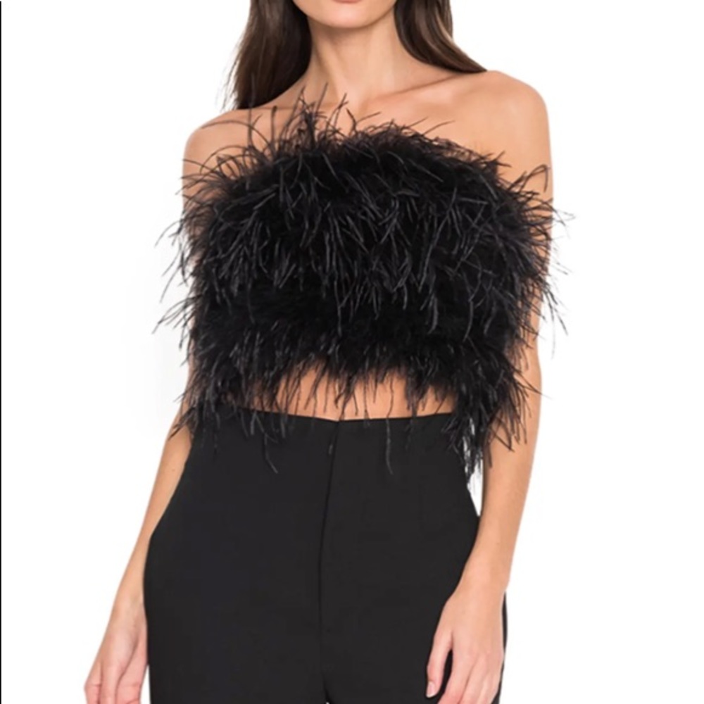 Lamarque Ostrich Feather Top